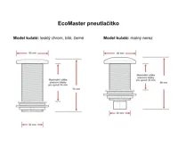 Samostatné pneutlačítko kulaté Matný nerez (14)
