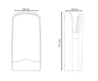 NOFER V-JET bezdotykový tryskový osoušeč rukou 220-240V, 1760W, 300x195x617mm, stříbrná (4)