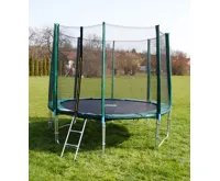 GoodJump 4UPVC zelená trampolína 305 cm s ochrannou sítí + žebřík + krycí plachta (15)