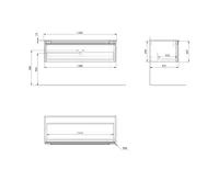 SAPHO KERALA umyvadlová skříňka 120x35x47,5cm, 1x zásuvka, bílá lesk (6)