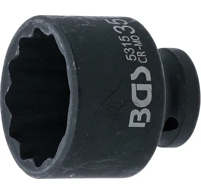 BGS Hlavice nástrčná, tvrzená, dvanáctihranná, 12,5 mm (1/2"), 35 mm - BGS 5315