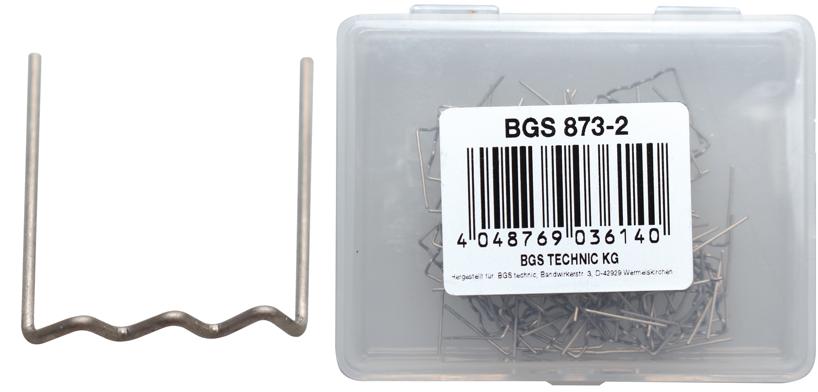 Bgs u-profil spony, zahnuté, náhradní, balení 100ks; 0,8 mm