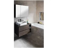 SAPHO MIRRÓ galerka s LED osvětlením, 90x70x16cm, borovice rustik (3)