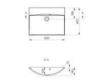 SAPHO MARIA umyvadlo, litý mramor, 60x46cm, bez otvoru, bílá (3)