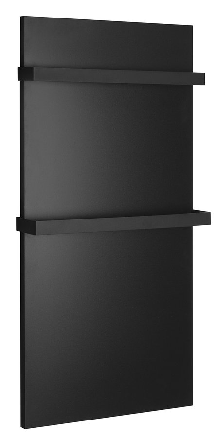 SAPHO ENIS koupelnový sálavý topný panel 600W, 590x1200 mm, držáky ručníků, IP44, černá mat