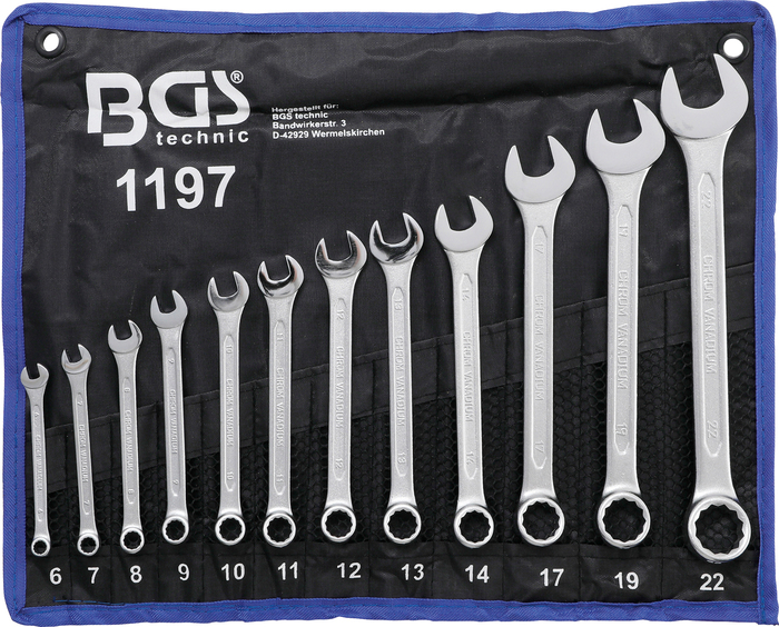 Bgs sada očkoplochých klíčů (din 3113a,  6 - 22 mm, 12 pcs.