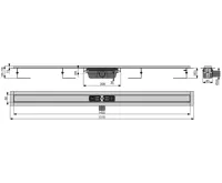 ALCAPLAST Sprchový liniový žlab nerezový, s okrajem, pro perforovaný rošt, délka 1450 mm APZ1-1450 (1)