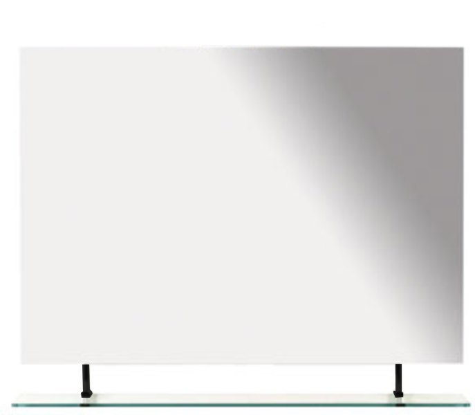 SAPHO WEGA zrcadlo s policí 1000x800mm, černá mat