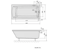 POLYSAN LILY SLIM obdélníková vana 140x70x39cm, bílá (7)