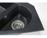 GRANISIL TARAGONA 965.10R Rohový granitový dřez s odkapem, černý granit (13)