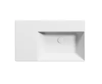 GSI KUBE X keramické umyvadlo 80x47cm, s odkládací plochou vlevo, bez otvoru, bílá mat (4)