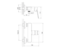 AQUALINE SINTRA nástěnná sprchová baterie, chrom (2)