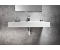 SAPHO AMUR umyvadlo, litý mramor, 90x46cm, kryt výpusti, bílá (4)