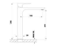 SAPHO SPY stojánková umyvadlová baterie vysoká, prodloužená hubice, chrom (8)