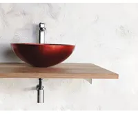 SAPHO MURANO ROSSO IMPERO skleněné umyvadlo na desku, průměr 40cm, červená (4)