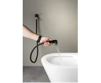 SAPHO Nástěnný ventil s ruční bidetovou sprškou a bezpečnostní pojistkou,kulatý,černá mat (4)