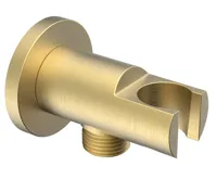 SAPHO Držák sprchy kulatý, pevný, s vyústěním, zlato mat SAPHO Držák sprchy kulatý, pevný, s vyústěním, zlato mat