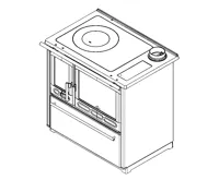 PLAMEN Sporák na tuhá paliva PLAMEN 850 GLAS - L černý (12)