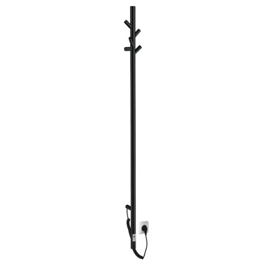 SAPHO PASADOR elektrický sušák ručníků s časovačem, kulatý, 150x1500 mm, 30 W, černá mat