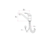 Dřezová stojánková baterie, pro nízkotl. ohřívače, ramínko 220 mm, chrom (1)