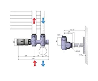 SAPHO TWIN COMBI připojovací sada ventilů termostatická pro střed.připojení, levá, nerez mat (3)