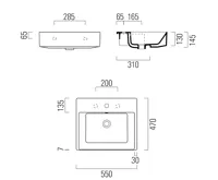 GSI KUBE X keramické umyvadlo polozápustné 55x47cm, bílá ExtraGlaze (4)