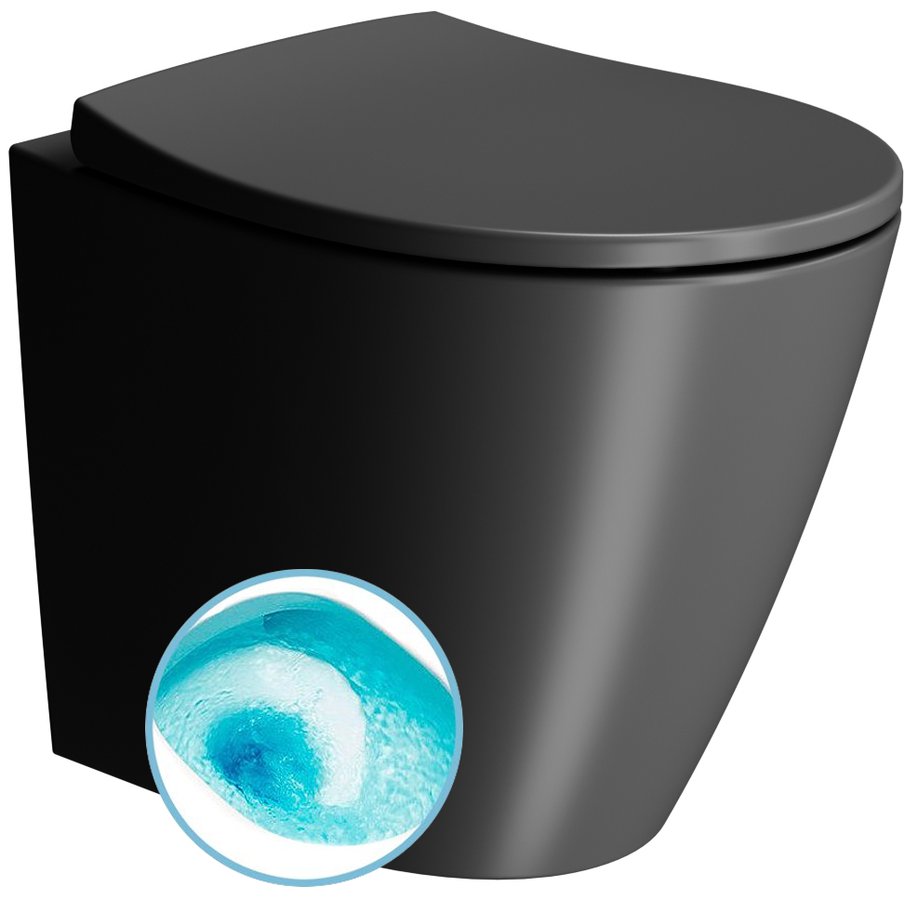 Gsi modo wc mísa stojící, swirlflush, 37x52cm, spodní/zadní odpad, černá dual-mat