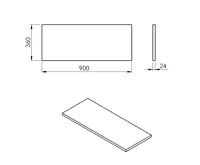 SAPHO PLATO deska Rockstone 900x24x360mm, bílá mat (3)