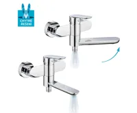 Vanová nástěnná baterie se sklopným ramínkem, Viana, bez příslušenství, 150 mm, chrom (2)