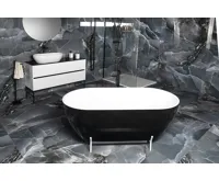 POLYSAN REDUTA volně stojící vana litý mramor 171x81x46cm, černá/bílá (4)