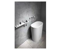 SAPHO TREVA umyvadlo volně stojící, litý mramor, 56,5x85cm, kryt výpusti, bílá mat (1)