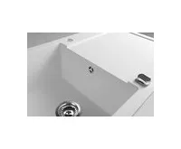 SAPHO Granitový vestavný dřez s odkapem, 97x50cm, bílá (1)