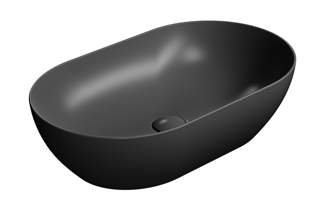 Gsi pura keramické umyvadlo na desku 60x37cm, černá mat