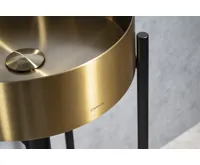 SAPHO AURUM nerezové umyvadlo na desku, průměr 38cm, včetně výpusti, zlato mat (3)