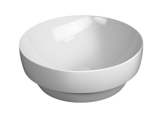 Gsi pura keramické umyvadlo na desku, průměr 40cm, bílá extraglaze