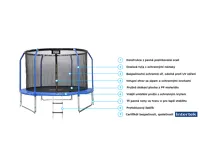 GoodJump 3UPVC modrá trampolína 305 cm s ochrannou sítí + žebřík - Inside - výprodej (2)
