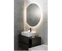 SAPHO DARA CUT zrcadlo s LED podsvícením 20W, ø 100x90cm, topná fólie (6)