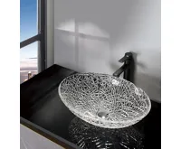 SAPHO PURUS skleněné gravírované umyvadlo na desku, 50x36cm, čirá (4)