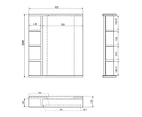 AQUALINE KORIN STRIP zrcadlo s LED osvětlením a policemi 50x70x12cm (4)