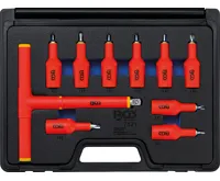 BGS VDE sada nástrčných hlavic, 12,5 mm (1/2"), T-profil (pro Torx) T20 – T55, 10dílná BGS VDE sada nástrčných hlavic, 12,5 mm (1/2"), T-profil (pro Torx) T20 – T55, 10dílná