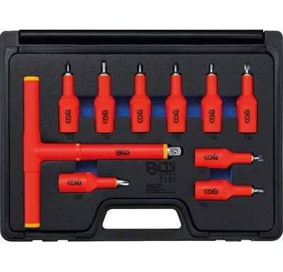 BGS VDE sada nástrčných hlavic, 12,5 mm (1/2"), T-profil (pro Torx) T20 – T55, 10dílná