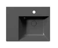 GSI KUBE X keramické umyvadlo 60x47cm, s odkládací plochou vlevo, černá mat (3)