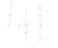 SAPHO Sprchová tyč, posuvný držák, kulatá, 708mm, ABS/zlato mat (5)