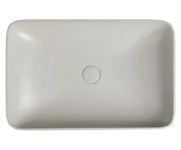 SAPHO INFRANE betonové umyvadlo na desku, včetně výpusti, 57x37cm, bílý pískovec (5)