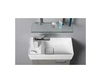 SAPHO MAXX umývátko se záklopem 47x24cm, litý mramor, levé, bílá (1)