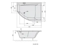 POLYSAN TANDEM R asymetrická vana 170x130x50cm, bílá (5)