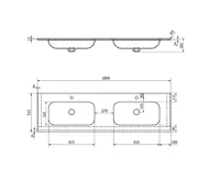 SAPHO ARUBA dvojumyvadlo, Rockstone, 180x51,5cm, bílá mat (6)