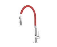 NOVASERVIS Dřezová stojánková baterie s červeným ramenem a sprškou - 70730,0CV