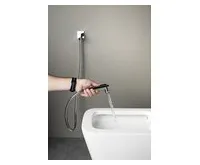 SAPHO Nástěnný ventil s ruční bidetovou sprškou a bezpečnostní pojistkou,hranatý,chrom (1)