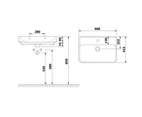 BRUCKNER NEON keramické umyvadlo 60x41,5cm, bílá (9)